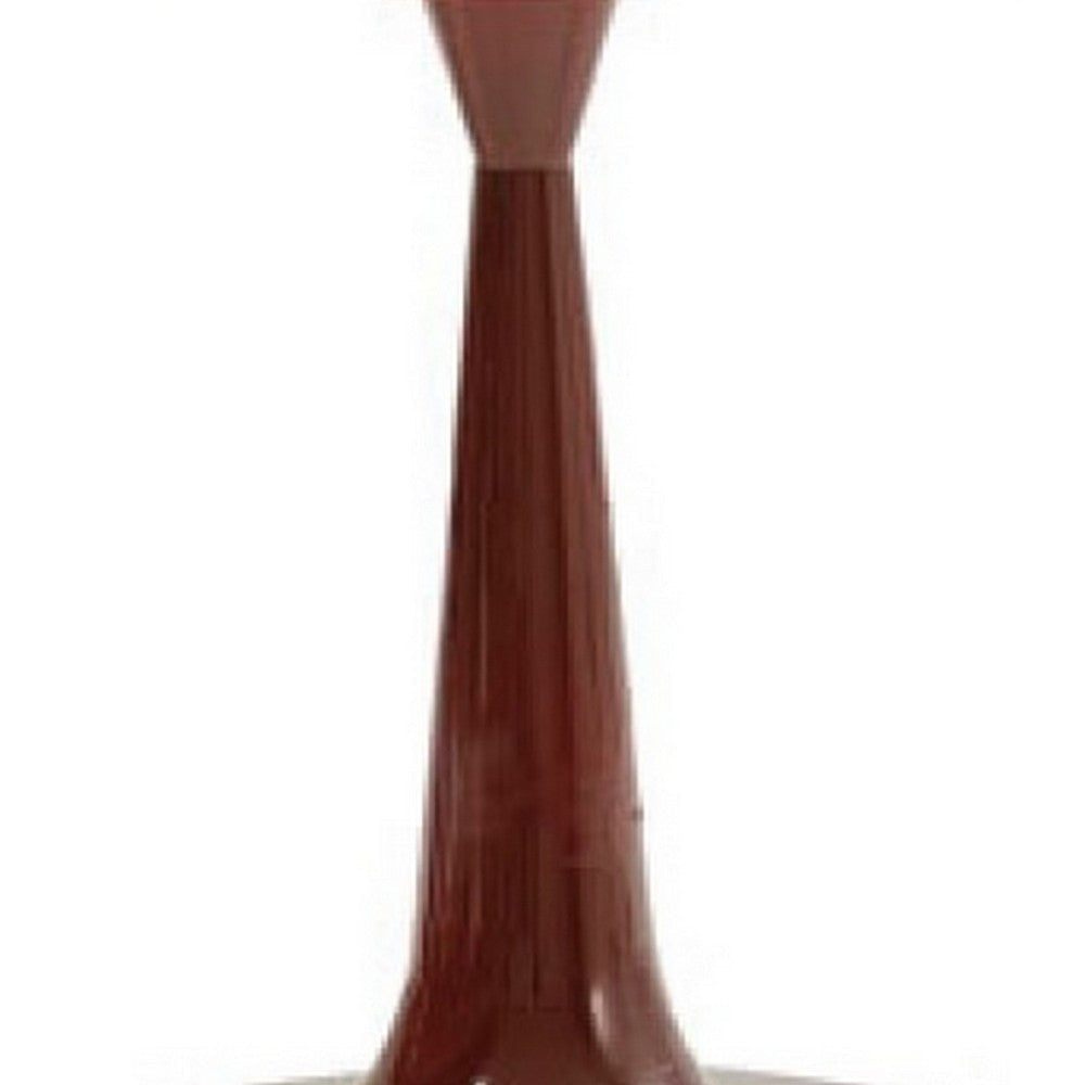 John 22 Inch End Table Rectangular Top Red Wood Round Pedestal Base By Casagear Home BM317415