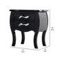 Nial 24 Inch Nightstand, 2 Drawers, Smooth Black Lacquer Wood Finish, Steel By Casagear Home