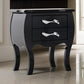 Nial 24 Inch Nightstand, 2 Drawers, Smooth Black Lacquer Wood Finish, Steel By Casagear Home