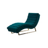 Reno Linda 66 Inch Lounge Chaise Channel Tufted Green Velvet Steel Legs By Casagear Home BM317421