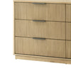 Noe Celia 68 Inch Dresser 6 Drawers Black Metal Handles Solid Rubberwood By Casagear Home BM317425