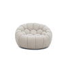 Reno Ola 48 Inch Accent Chair, Tufted Cloud Seat, Beige Fabric, Wood Frame By Casagear Home
