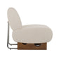 Cid Bob 29 Inch Accent Chair Off White Fabric Curved Back Brown Wood By Casagear Home BM317433