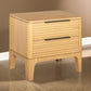 Cid Jima 26 Inch Nightstand 2 Drawers Solid Wood in Natural Oak Finish By Casagear Home BM317436