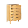 Cid Jima 50 Inch Tall Chest 4 Drawers Solid Wood in Natural Oak Finish By Casagear Home BM317437