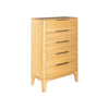 Cid Jima 50 Inch Tall Chest, 4 Drawers, Solid Wood in Natural Oak Finish By Casagear Home