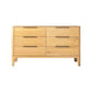 Cid Jima 59 Inch Dresser 6 Drawers Solid Wood in Natural Oak Finish By Casagear Home BM317438