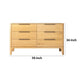 Cid Jima 59 Inch Dresser 6 Drawers Solid Wood in Natural Oak Finish By Casagear Home BM317438