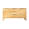 Cid Jima 65 Inch Storage Buffet 3 Drawers 2 Shelves Solid Wood Natural By Casagear Home BM317439