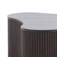 Cid Ania 46 Inch Freeform Coffee Table, Smoked Oak Veneer Top, Solid Wood By Casagear Home