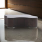 Cid Ania 46 Inch Freeform Coffee Table, Smoked Oak Veneer Top, Solid Wood By Casagear Home