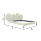 Runo Queen Platform Bed Bubble Cushion Headboard White Sherpa Upholstery By Casagear Home BM317442