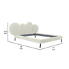 Runo Queen Platform Bed Bubble Cushion Headboard White Sherpa Upholstery By Casagear Home BM317442