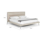 Siyan Queen Size Platform Bed Cushioned Headboard Beige Woven Upholstery By Casagear Home BM317443