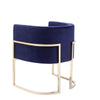 Naaz 24 Inch Kids Chair, Round, Blue Cushioned Velvet, Cantilever Gold Base By Casagear Home