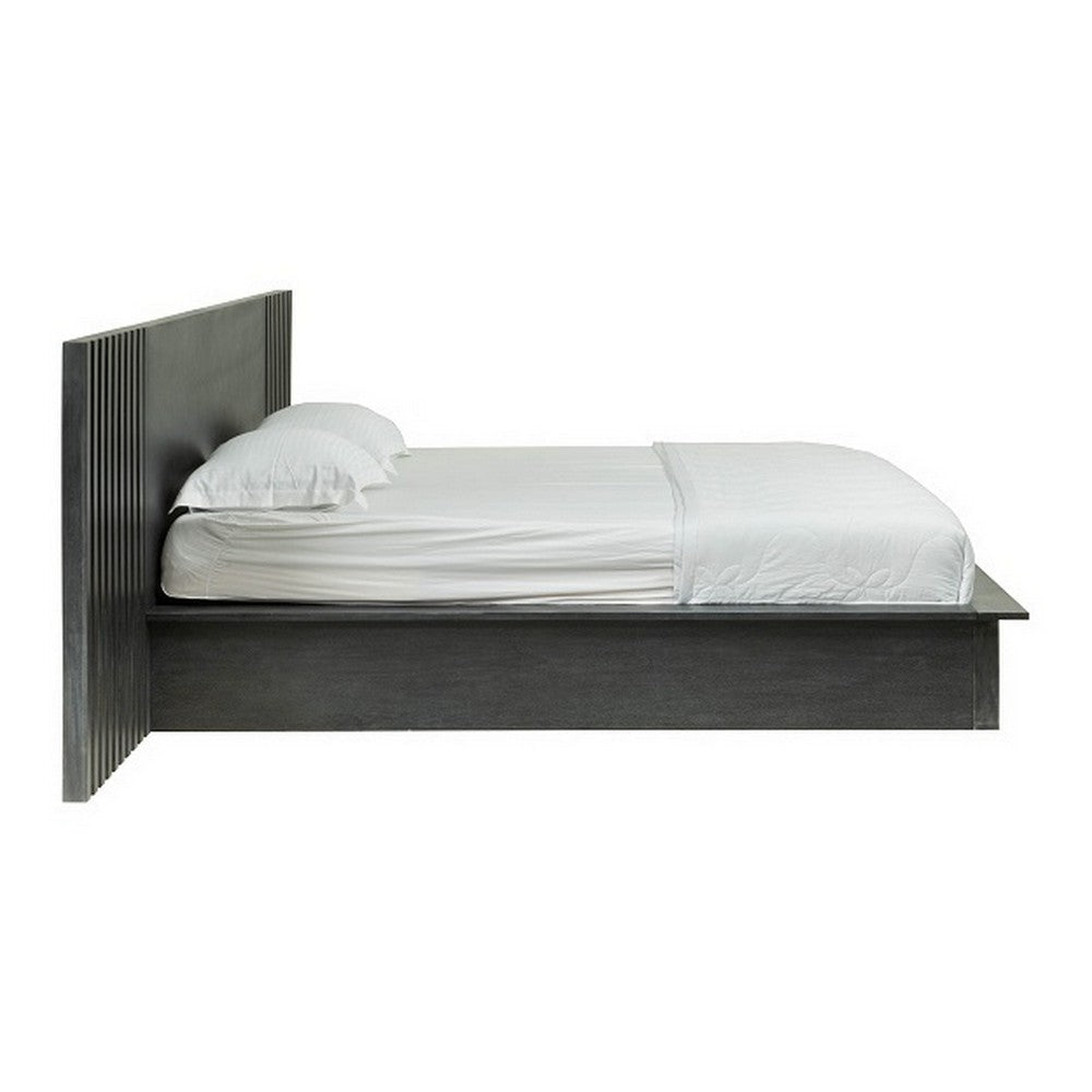 Cid Lime Queen Platform Bed 2 Drawers Wall Headboard Dark Gray Finish By Casagear Home BM317451