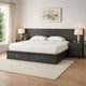 Cid Lime Queen Platform Bed, 2 Drawers, Wall Headboard, Dark Gray Finish By Casagear Home
