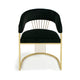 Moha 24 Inch Dining Chair Round Cantilever Base Black Velvet Gold Finish By Casagear Home BM317452