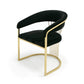 Moha 24 Inch Dining Chair, Round Cantilever Base, Black Velvet, Gold Finish By Casagear Home