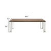 Cid Zyla 95 Inch Dining Table Rectangular Stainless Steel Walnut Brown By Casagear Home BM317453