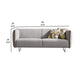 Pero 80 Inch Sofa Zipper Accents Yellow Piping Light Gray Polyester By Casagear Home BM317456