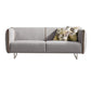 Pero 80 Inch Sofa, Zipper Accents, Yellow Piping, Light Gray Polyester By Casagear Home