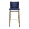 Cid Kinn 27 Inch Counter Stool Set of 2 Wingback Seat Navy Blue Velvet By Casagear Home BM317457