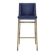 Cid Kinn 27 Inch Counter Stool Set of 2 Wingback Seat Navy Blue Velvet By Casagear Home BM317457
