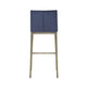 Cid Kinn 27 Inch Counter Stool Set of 2 Wingback Seat Navy Blue Velvet By Casagear Home BM317457