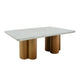 Cid Ziv 71 Inch Dining Table, Rectangular Gray Faux Concrete, Pillar Base By Casagear Home