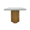 Cid Ziv 71 Inch Dining Table, Rectangular Gray Faux Concrete, Pillar Base By Casagear Home