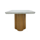 Cid Ziv 71 Inch Dining Table, Rectangular Gray Faux Concrete, Pillar Base By Casagear Home