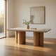 Cid Ziv 71 Inch Dining Table, Rectangular Gray Faux Concrete, Pillar Base By Casagear Home