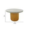 Cid Zeta 47 Inch Dining Table Round Gray Concrete Top Ribbed Brown Base By Casagear Home BM317461