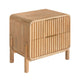 Cid Tori 24 Inch Nightstand, 2 Fluted Drawers, Gold Metal Handles, Brown By Casagear Home