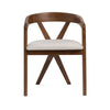 Cid Xeu 23 Inch Dining Chair, Round Cross Back, White Cushioned Seat, Brown By Casagear Home