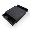 39 Inch Coffee Table with Storage Black Oak Veneer Square Modern Design By Casagear Home BM317470