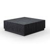 39 Inch Coffee Table with Storage, Black Oak Veneer, Square Modern Design  By Casagear Home