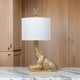 25 Inch Table Lamp Jungle African Giraffe Statuette Gold Metal Base By Casagear Home BM317471