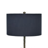 31 Inch Modern Table Lamp, Black Drum Shade, Unique Gilt Base Bronze Metal By Casagear Home