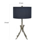 31 Inch Modern Table Lamp, Black Drum Shade, Unique Gilt Base Bronze Metal By Casagear Home