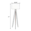 Megan 71 Inch Floor Lamp White Drum Shade and Brown Wood Tripod Base By Casagear Home BM317473