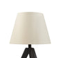 Hena 24 Inch Table Lamp White Empire Fabric Shade Black Wood Tripod Base By Casagear Home BM317474