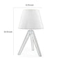 Hena 24 Inch Table Lamp White Empire Fabric Shade Black Wood Tripod Base By Casagear Home BM317474