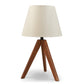 Hena 25 Inch Table Lamp White Empire Fabric Shade Brown Wood Tripod Base By Casagear Home BM317475