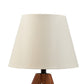 Hena 25 Inch Table Lamp White Empire Fabric Shade Brown Wood Tripod Base By Casagear Home BM317475