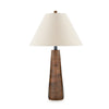 Ashley 30" Table Lamp, White Empire Fabric Shade, Brown Wood