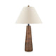 Ashley 30" Table Lamp, White Empire Fabric Shade, Brown Wood