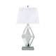 Ashley 30" Table Lamp, Mirrored Angle Crystal Accent Base, Chrome