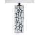 28 Inch Table Lamp Drum Shade Black and White Mosaic Marble Art Resin By Casagear Home BM317484